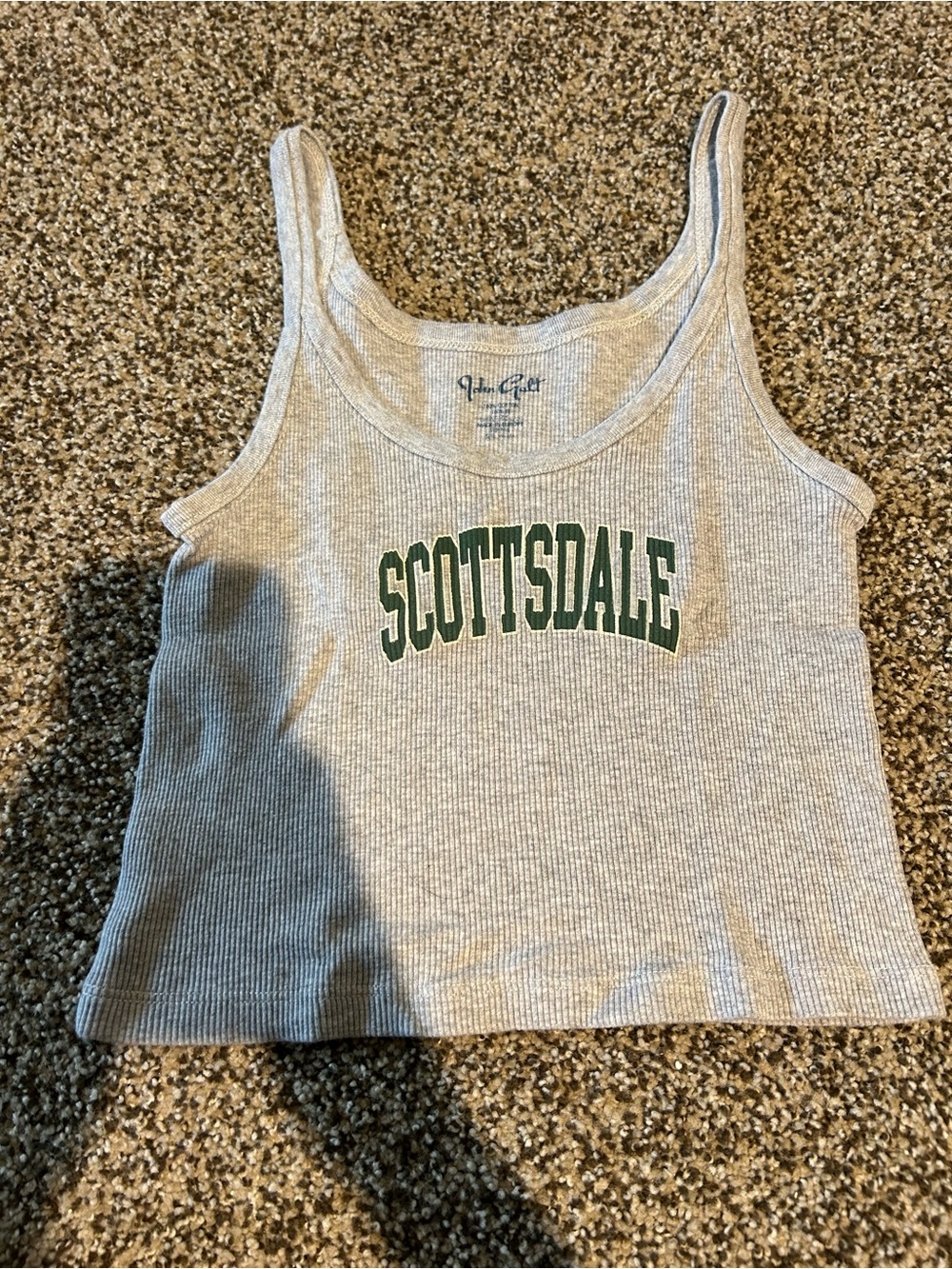 Brandy Melville Scottsdale Graphic Ribbed Tank Top - Gray